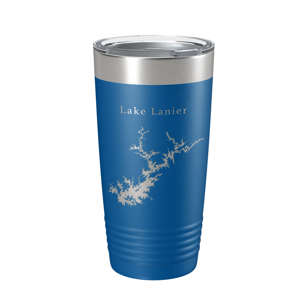 Lake Lanier Map Tumbler Travel Mug Insulated Laser Engraved Coffee Cup Sidney Georgia 20 oz