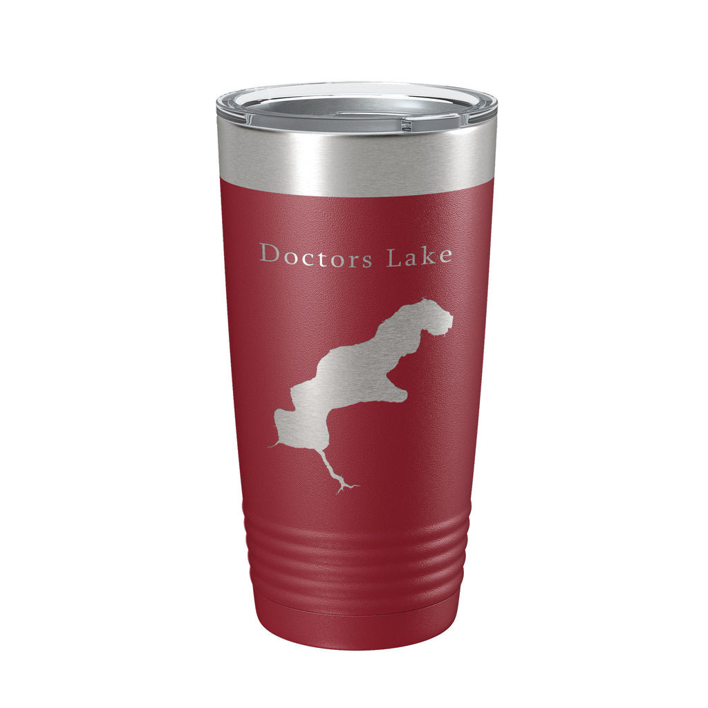 Doctors Lake Map Tumbler Travel Mug Insulated Laser Engraved Coffee Cup Florida 20 oz
