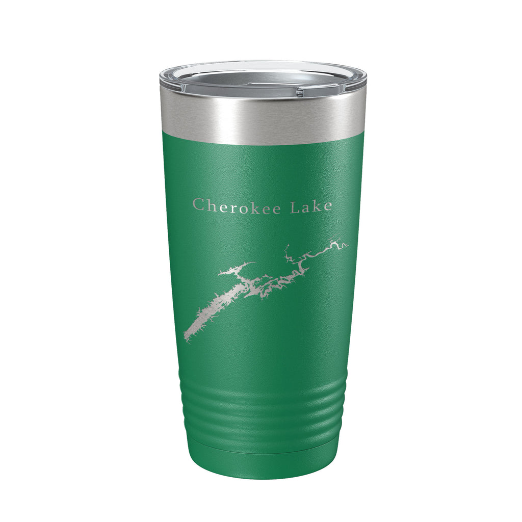 Cherokee Lake Map Tumbler Travel Mug Insulated Laser Engraved Coffee Cup Tennessee 20 oz