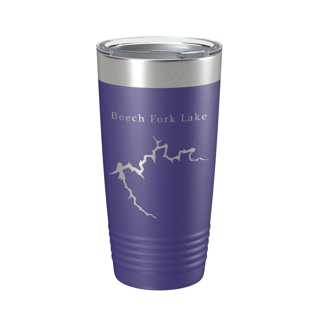 Beech Fork Lake Map Tumbler Travel Mug Insulated Laser Engraved Coffee Cup West Virginia 20 oz