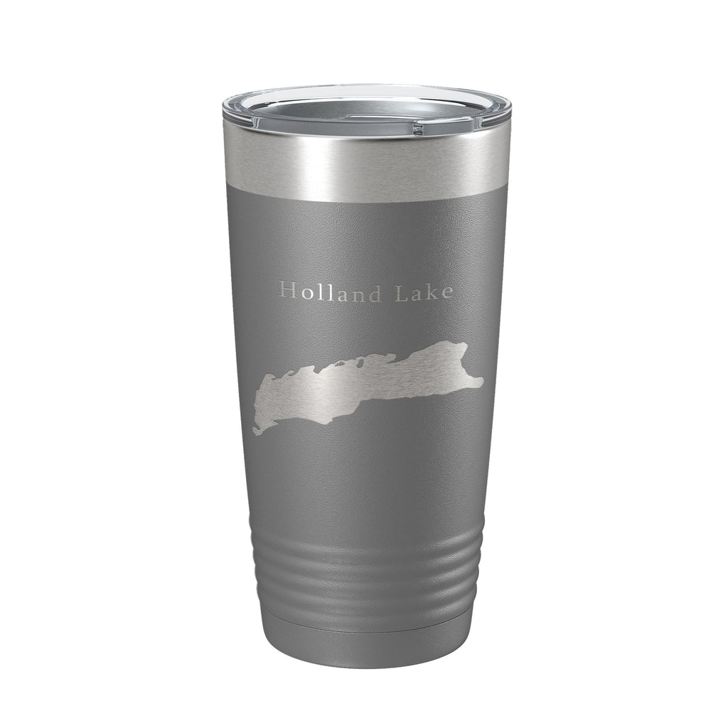 Holland Lake Map Tumbler Travel Mug Insulated Laser Engraved Coffee Cup Montana 20 oz