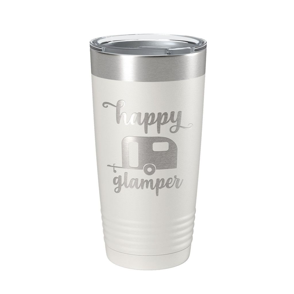 Happy Glamper Tumbler Travel Mug Insulated Laser Engraved Coffee Cup 20 oz