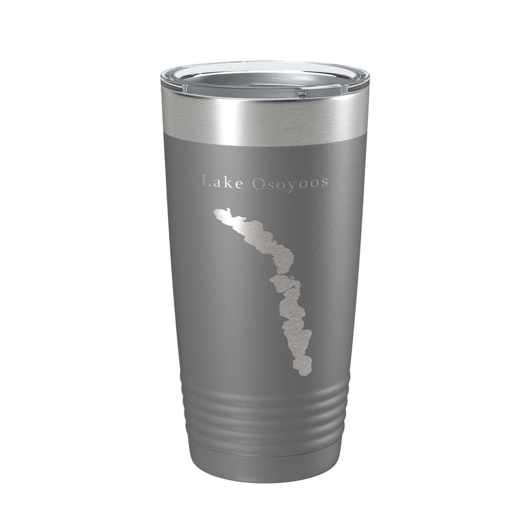Lake Osoyoos Map Tumbler Travel Mug Insulated Laser Engraved Coffee Cup Washington BC 20 oz