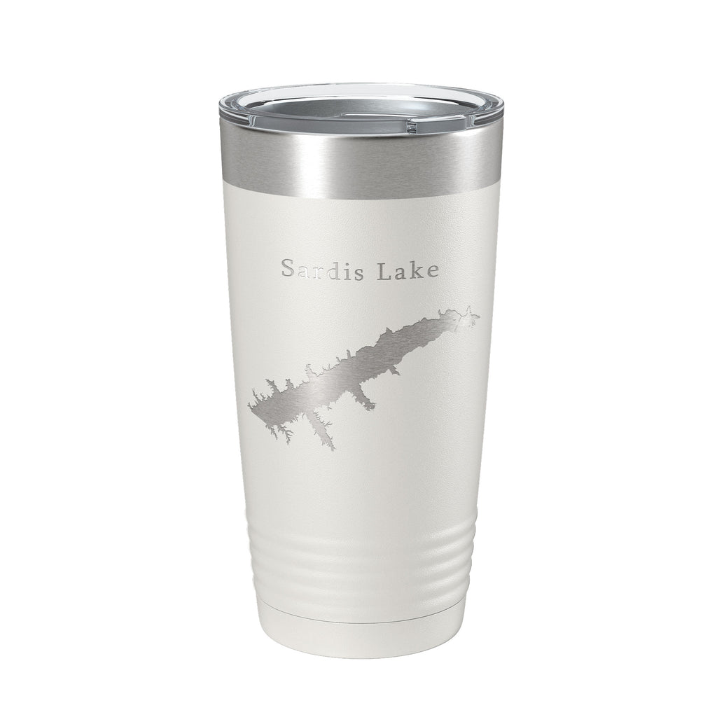 Sardis Lake Map Tumbler Travel Mug Insulated Laser Engraved Coffee Cup Mississippi 20 oz