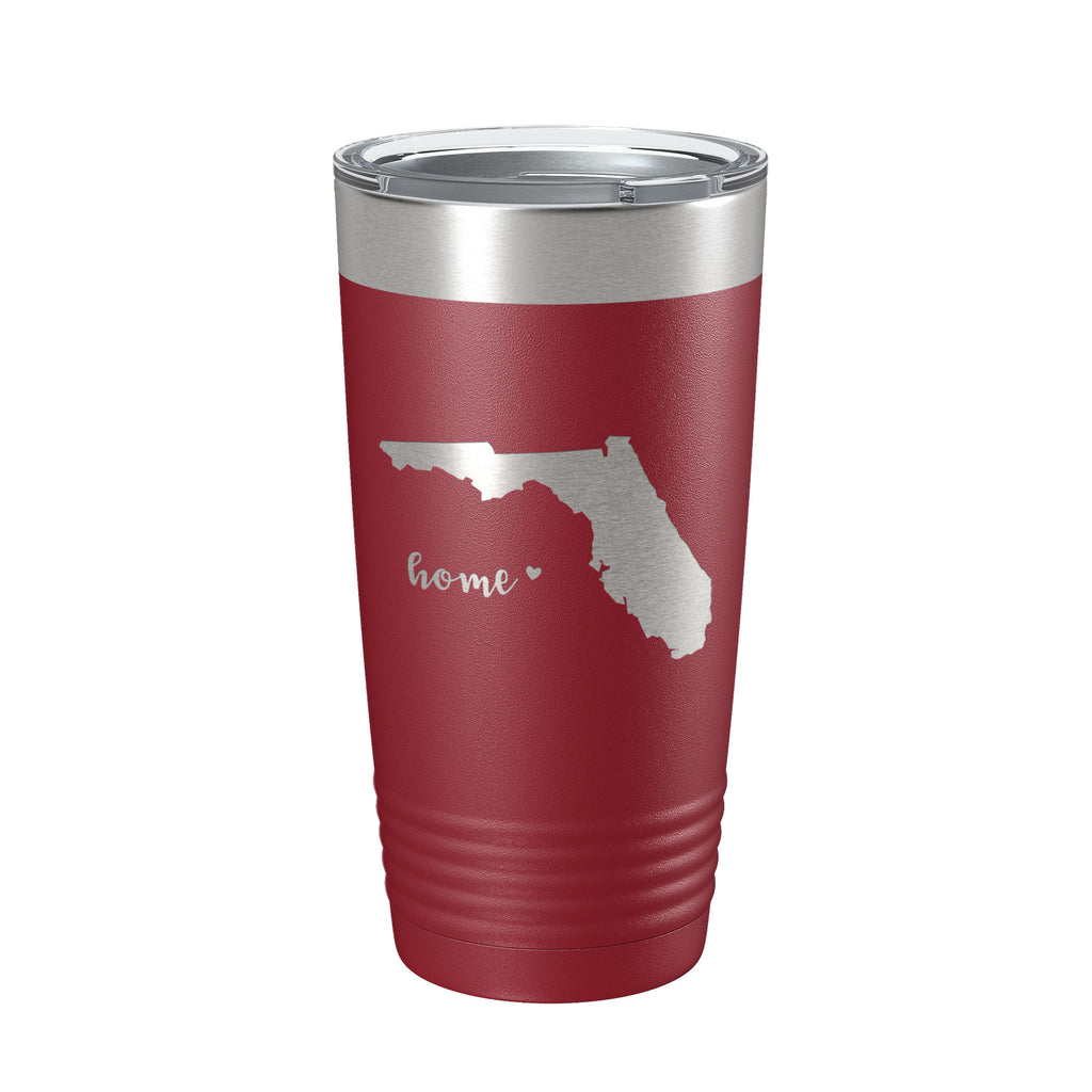 Florida Tumbler Home State Travel Mug Insulated Laser Engraved Map Coffee Cup 20 oz