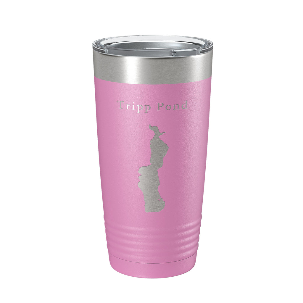 Tripp Pond Tumbler Lake Map Travel Mug Insulated Laser Engraved Coffee Cup Maine 20 oz