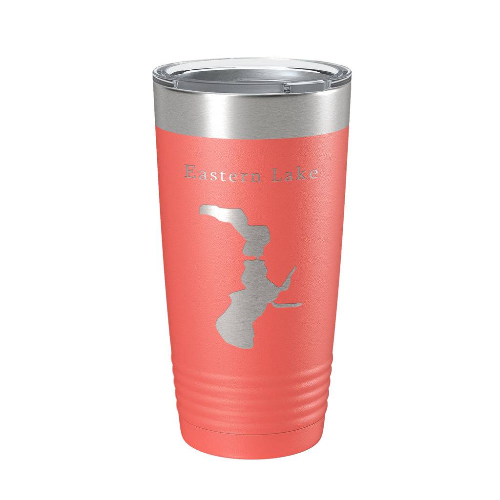 Eastern Lake Map Tumbler Travel Mug Insulated Laser Engraved Coffee Cup Florida 20 oz