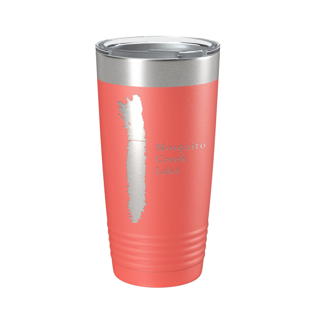 Mosquito Creek Lake Map Tumbler Travel Mug Insulated Laser Engraved Coffee Cup Ohio 20 oz