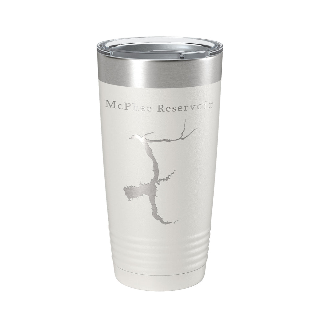 McPhee Reservoir Tumbler Lake Map Travel Mug Insulated Laser Engraved Coffee Cup Colorado 20 oz