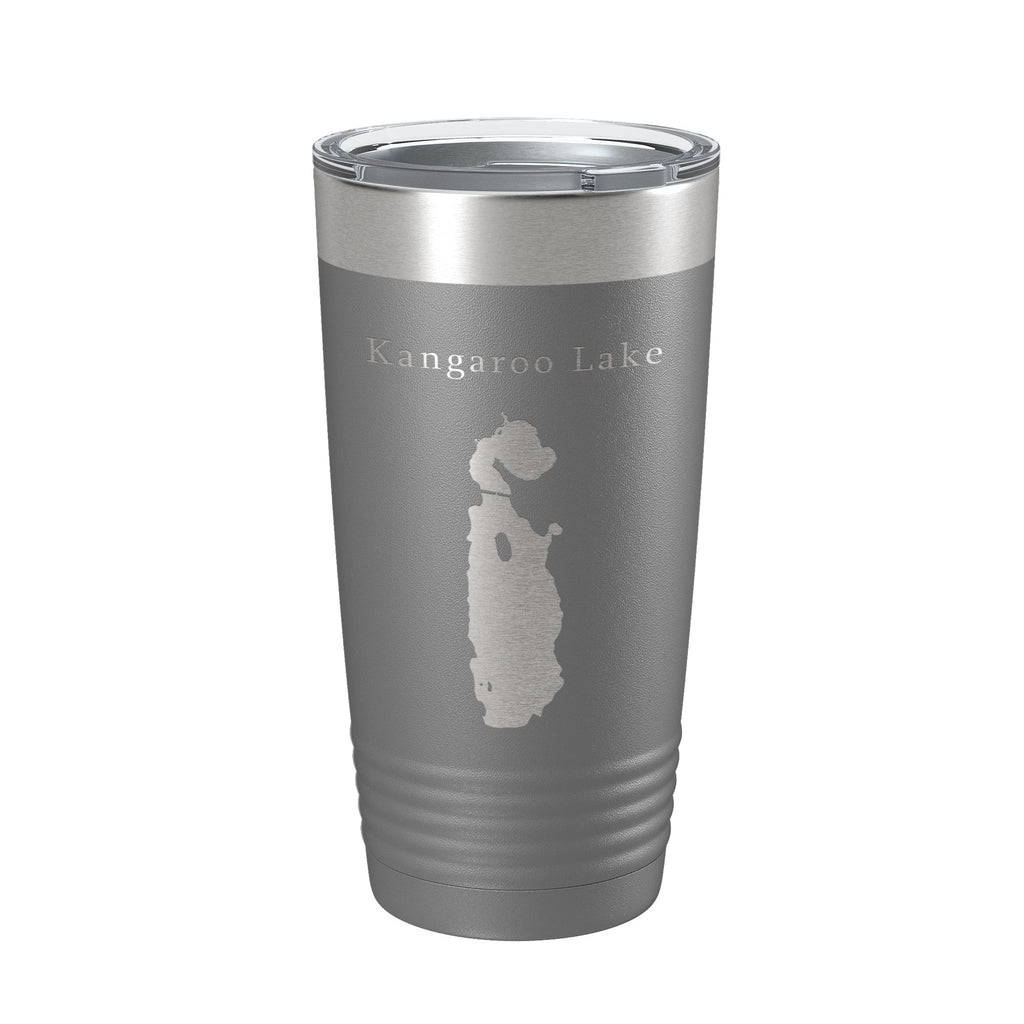 Kangaroo Lake Map Tumbler Travel Mug Insulated Laser Engraved Coffee Cup Wisconsin 20 oz