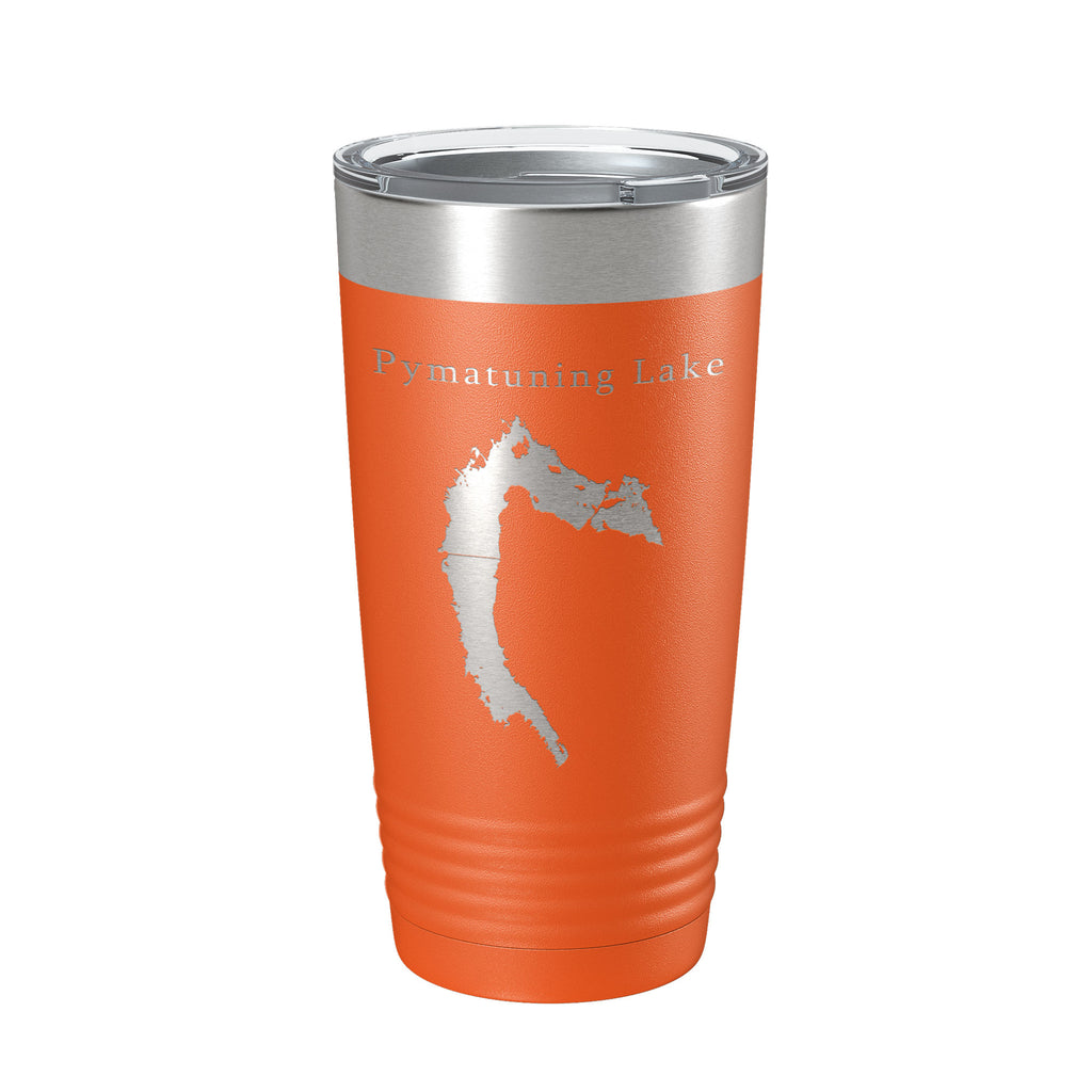 Pymatuning Lake Map Tumbler Travel Mug Insulated Laser Engraved Coffee Cup Ohio Pennsylvania 20 oz