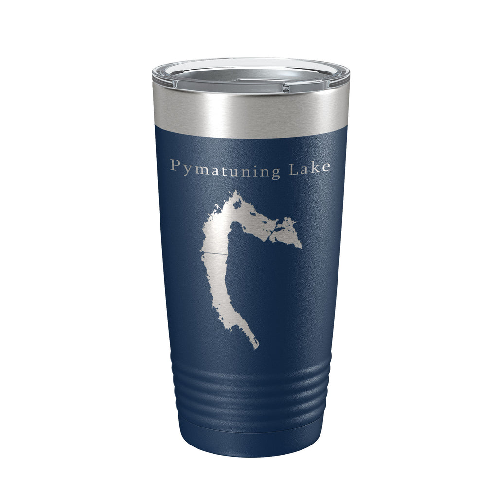 Pymatuning Lake Map Tumbler Travel Mug Insulated Laser Engraved Coffee Cup Ohio Pennsylvania 20 oz