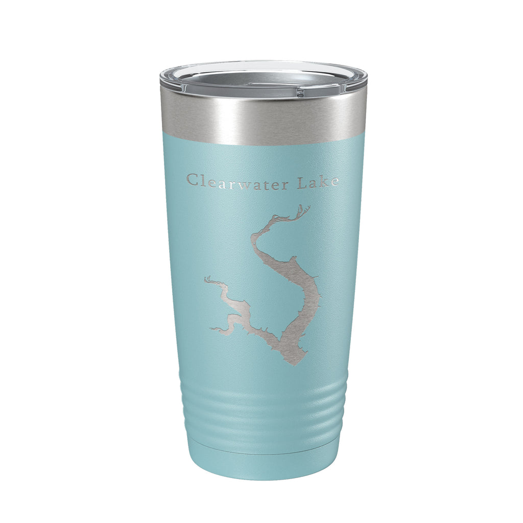 Clearwater Lake Map Tumbler Travel Mug Insulated Laser Engraved Coffee Cup Missouri 20 oz