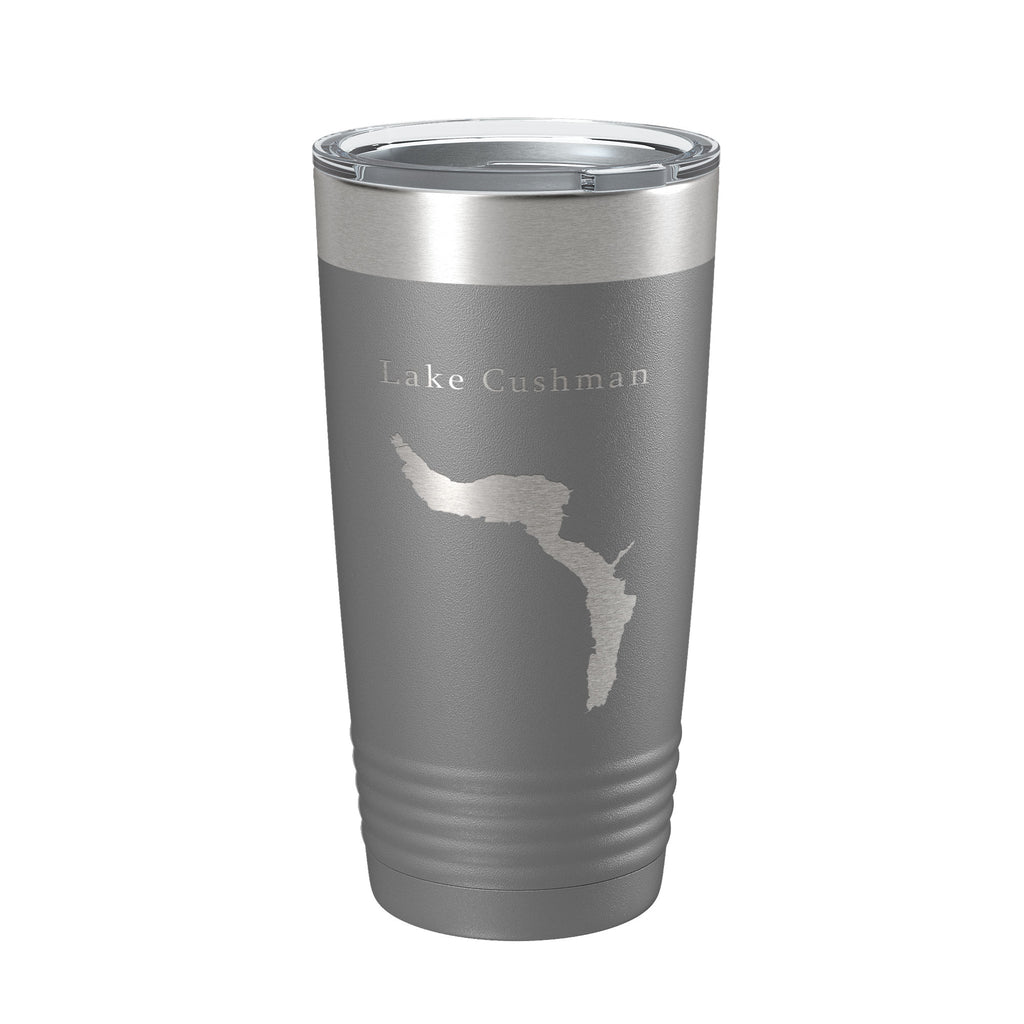 Lake Cushman Map Tumbler Travel Mug Insulated Laser Engraved Coffee Cup Washington 20 oz