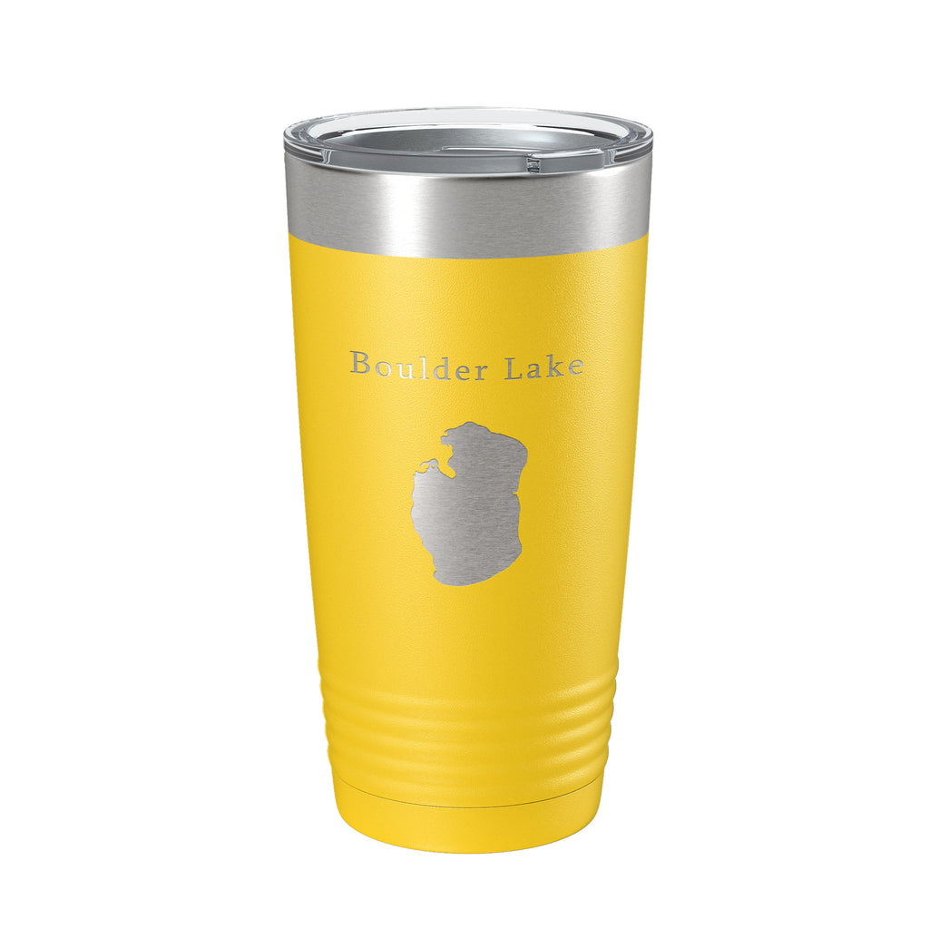 Boulder Lake Map Tumbler Travel Mug Insulated Laser Engraved Coffee Cup Wisconsin 20 oz