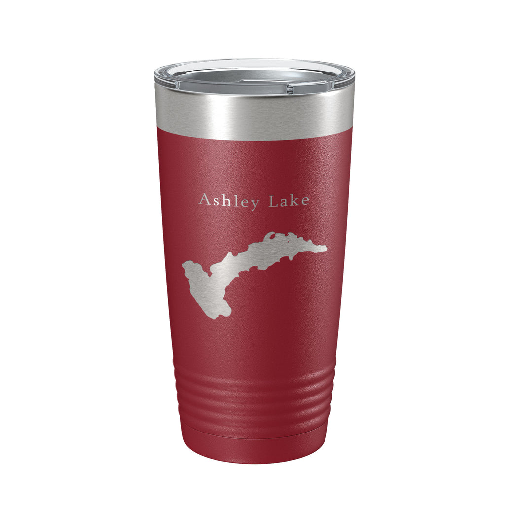 Ashley Lake Map Tumbler Travel Mug Insulated Laser Engraved Coffee Cup Montana 20 oz