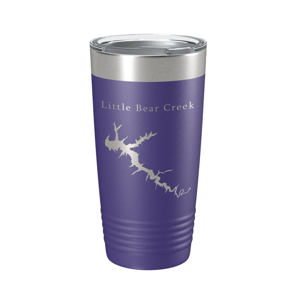 Little Bear Creek Tumbler Lake Map Travel Mug Insulated Laser Engraved Coffee Cup Alabama 20 oz