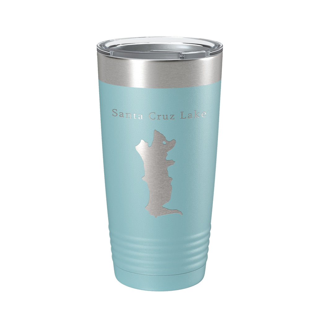 Santa Cruz Lake Map Tumbler Travel Mug Insulated Laser Engraved Coffee Cup New Mexico 20 oz