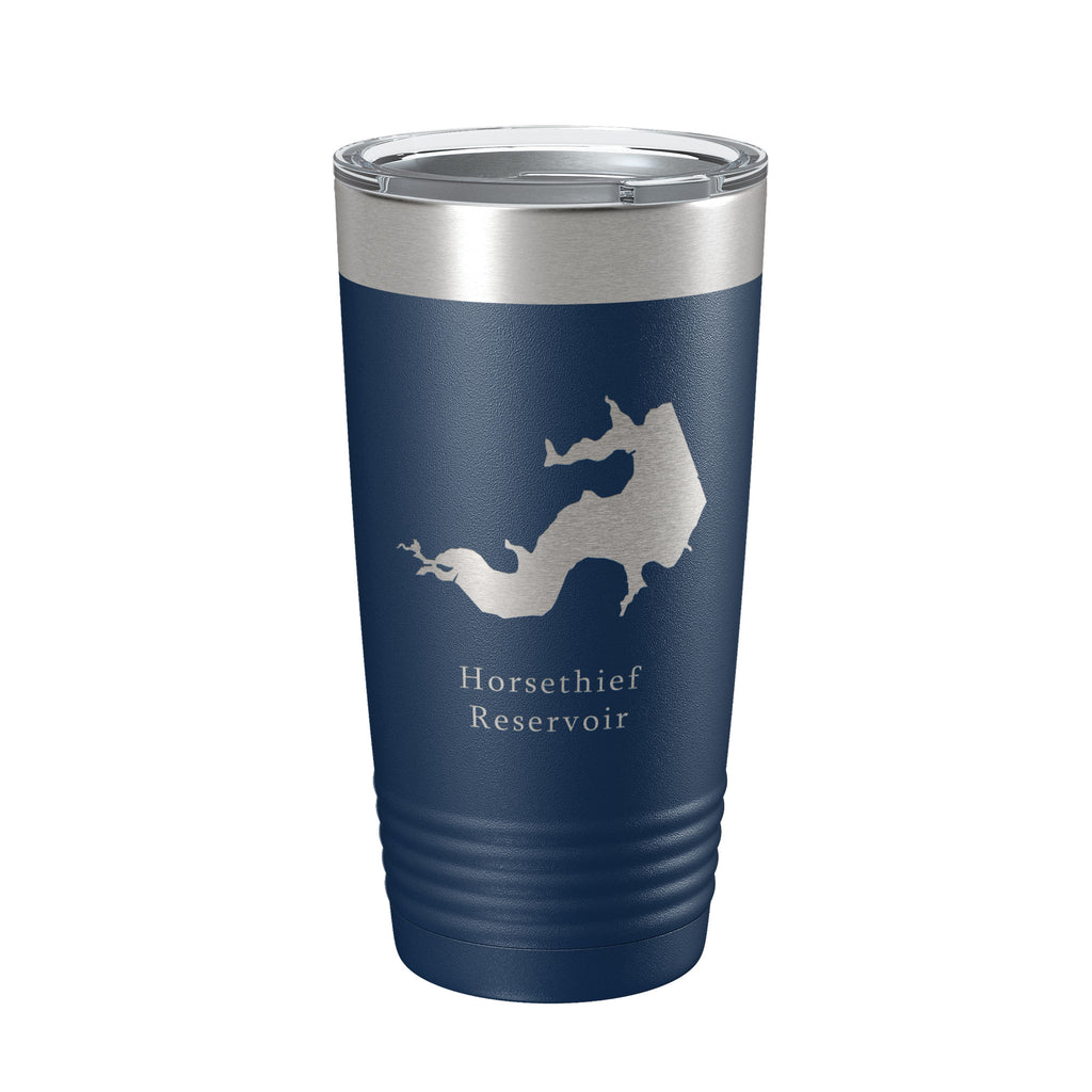 Horsethief Reservoir Tumbler Lake Map Travel Mug Insulated Laser Engraved Coffee Cup Kansas 20 oz