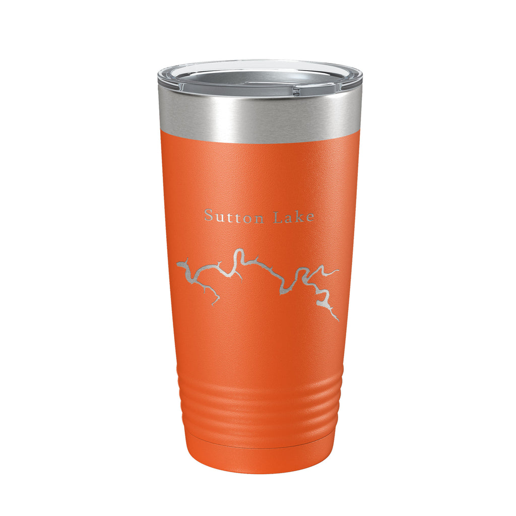 Sutton Lake Elk River Map Tumbler Travel Mug Insulated Laser Engraved Coffee Cup West Virginia 20 oz