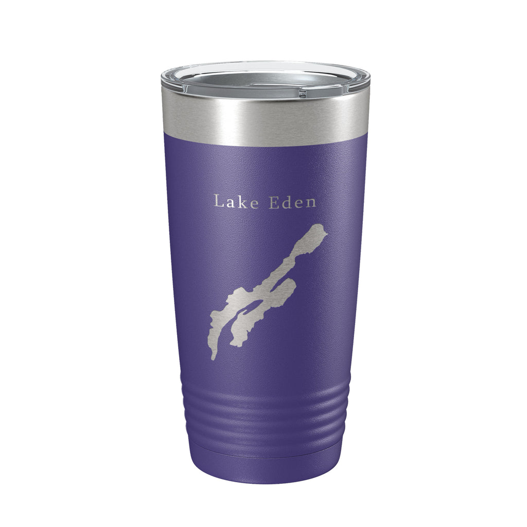 Lake Eden Map Tumbler Travel Mug Insulated Laser Engraved Coffee Cup Vermont 20 oz