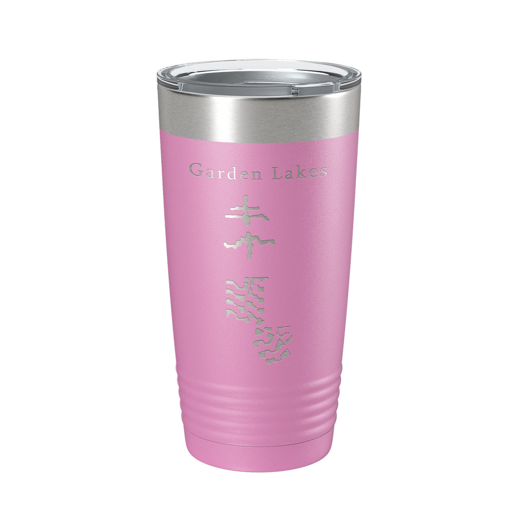 Hamilton Crystal Garden Lakes Map Tumbler Travel Mug Insulated Laser Engraved Coffee Cup Arizona 20 oz