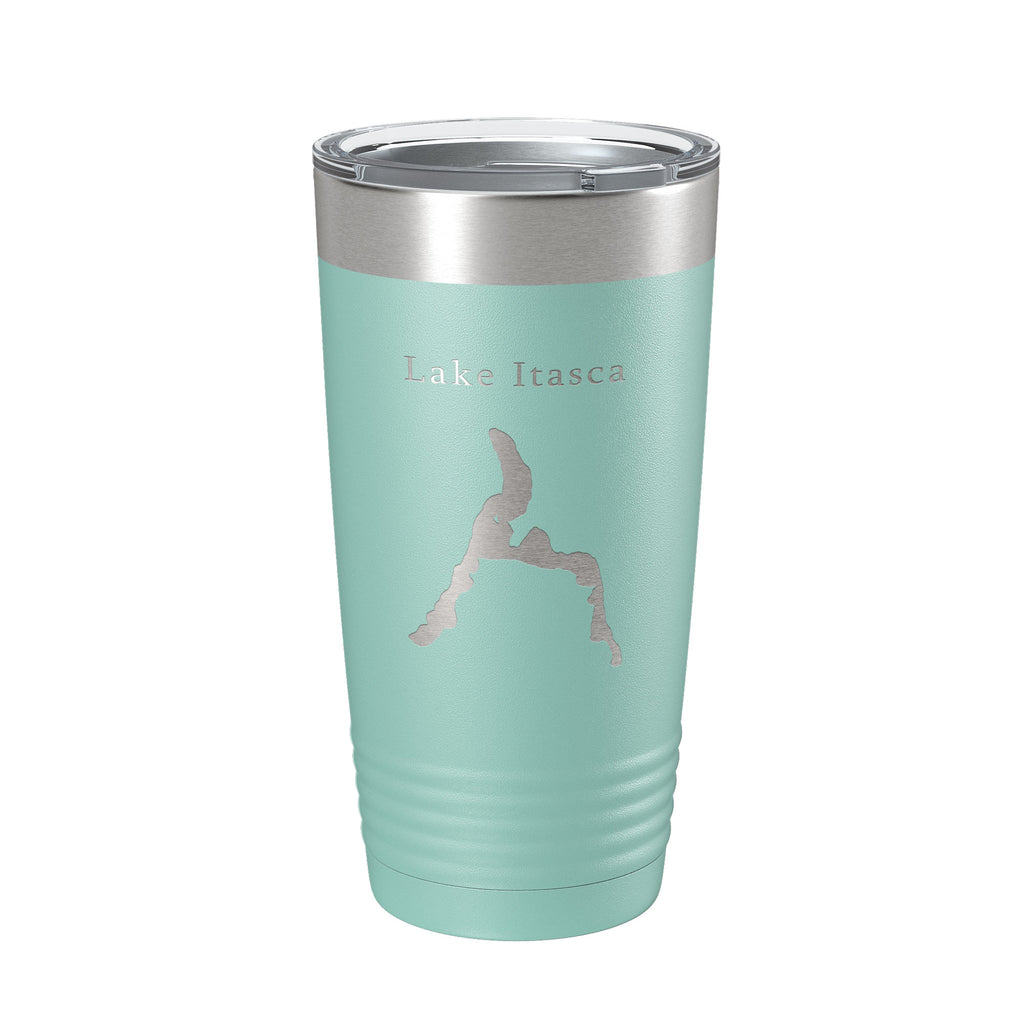 Lake Itasca Map Tumbler Travel Mug Insulated Laser Engraved Coffee Cup Minnesota 20 oz