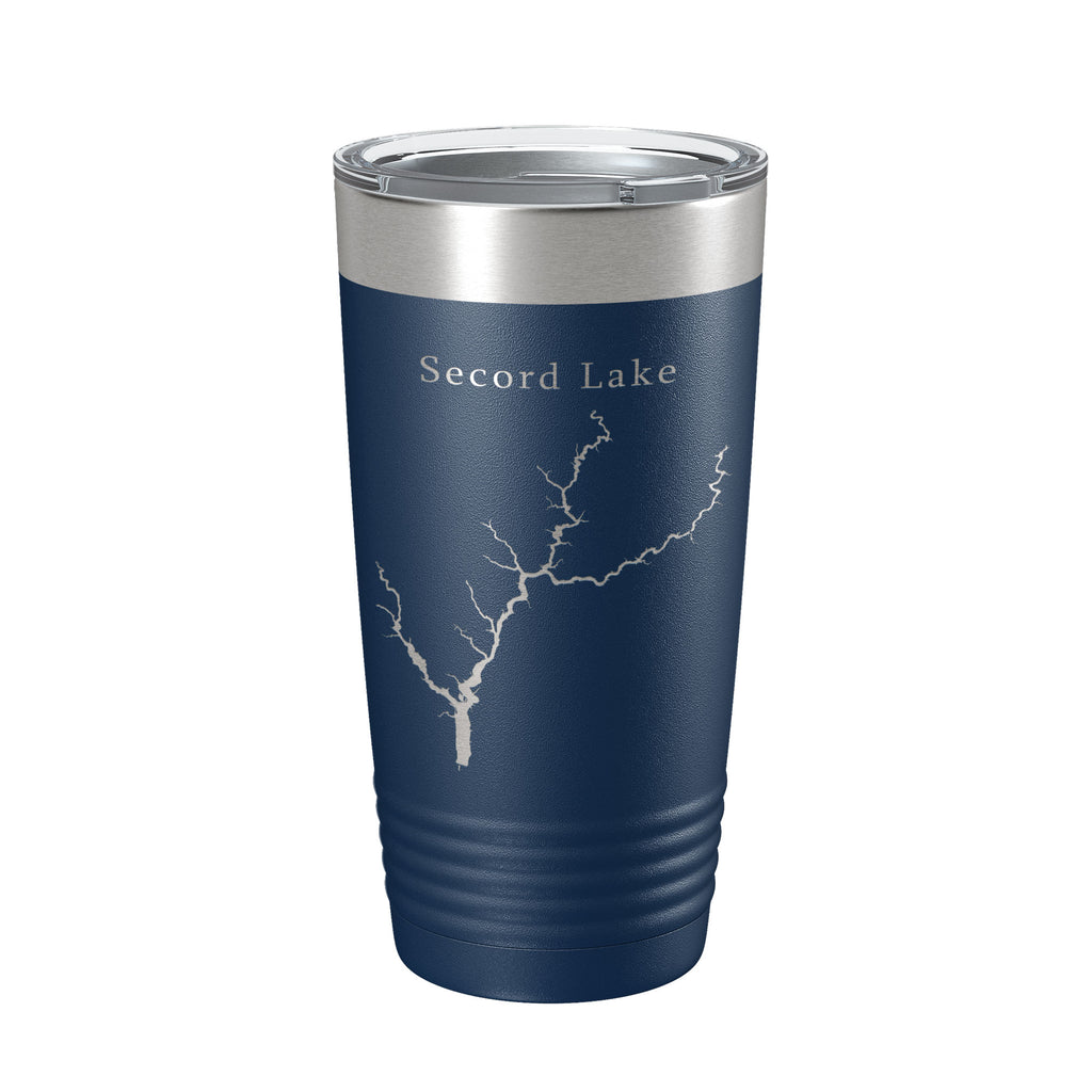 Secord Lake Tittabawassee Map Tumbler Travel Mug Insulated Laser Engraved Coffee Cup Michigan 20 oz