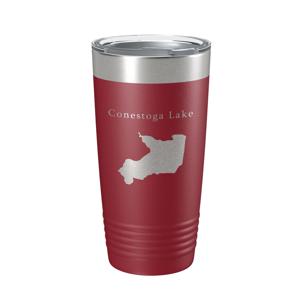 Conestoga Lake Map Tumbler Travel Mug Insulated Laser Engraved Coffee Cup Nebraska 20 oz