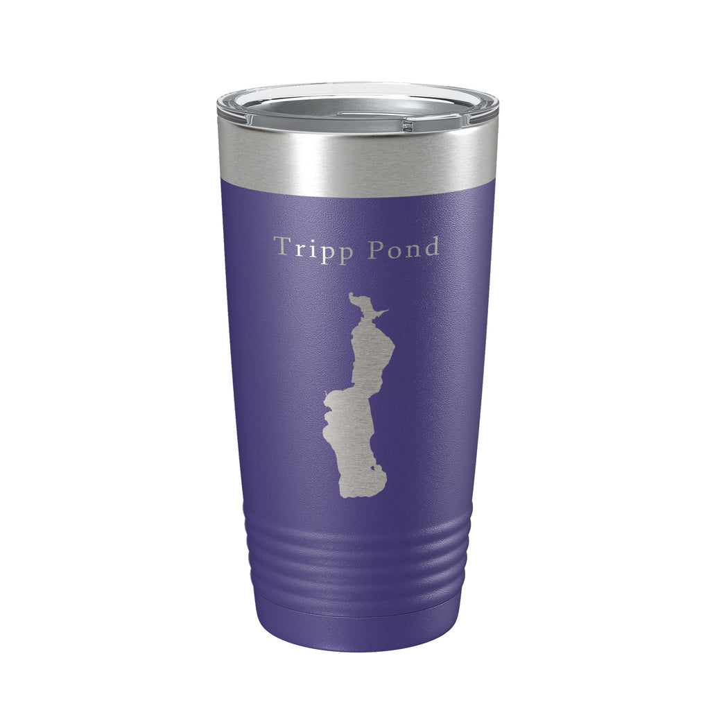 Tripp Pond Tumbler Lake Map Travel Mug Insulated Laser Engraved Coffee Cup Maine 20 oz