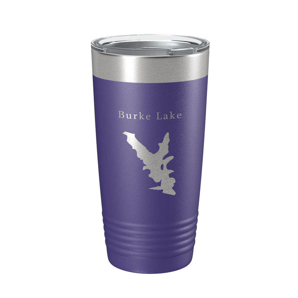 Burke Lake Map Tumbler Travel Mug Insulated Laser Engraved Coffee Cup Virginia 20 oz