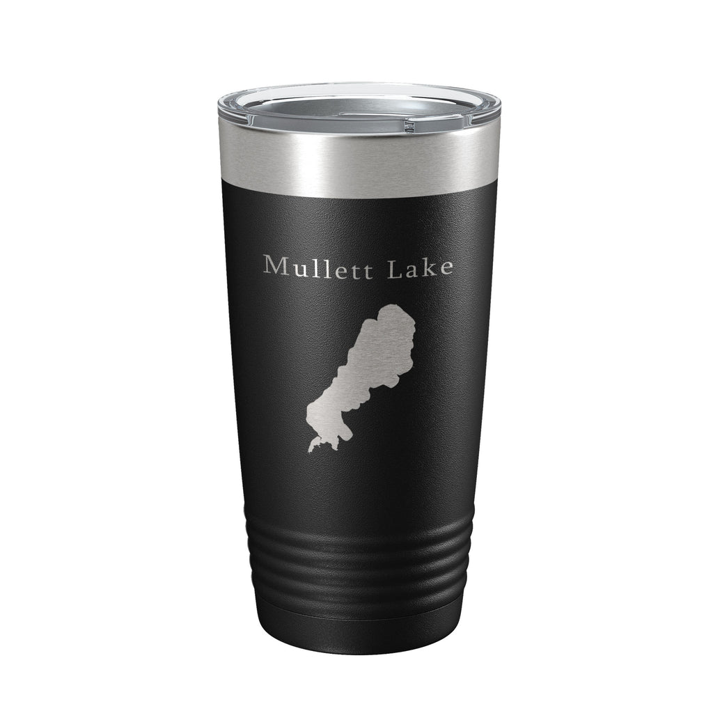 Mullett Lake Map Tumbler Travel Mug Insulated Laser Engraved Coffee Cup Michigan 20 oz