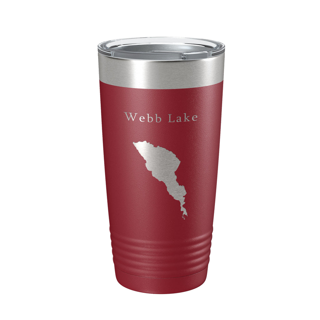 Webb Lake Map Tumbler Travel Mug Insulated Laser Engraved Coffee Cup Maine 20 oz