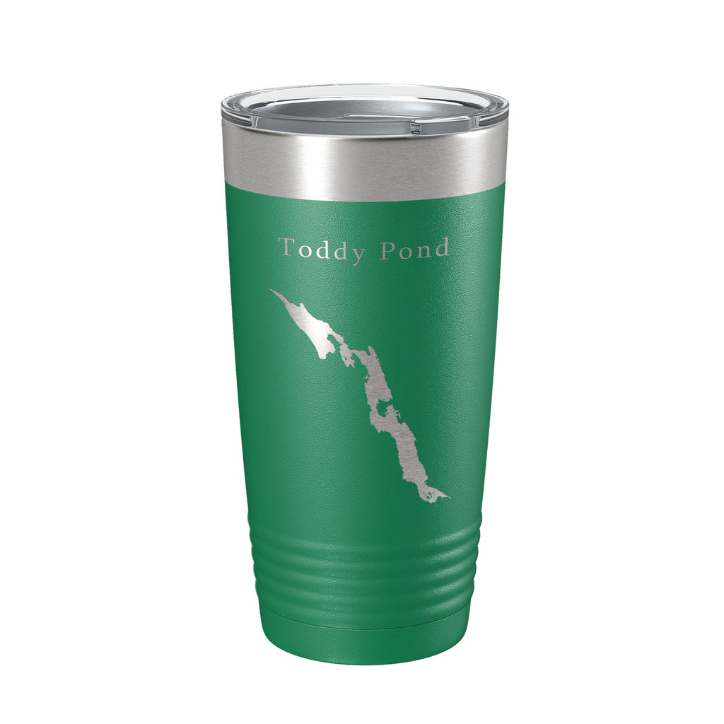 Toddy Pond Tumbler Lake Map Travel Mug Insulated Laser Engraved Coffee Cup Maine 20 oz