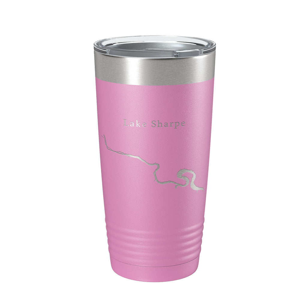 Lake Sharpe Map Tumbler Travel Mug Insulated Laser Engraved Coffee Cup South Dakota 20 oz
