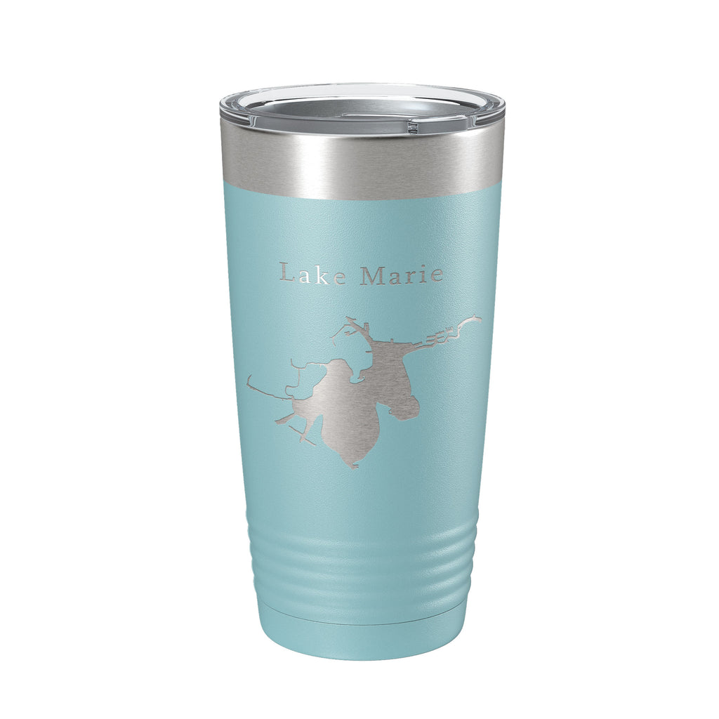 Lake Marie Map Tumbler Travel Mug Insulated Laser Engraved Coffee Cup Illinois 20 oz