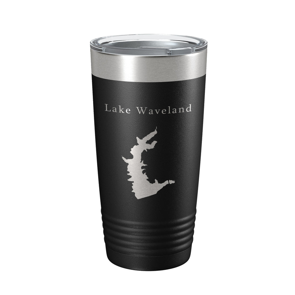 Lake Waveland Map Tumbler Travel Mug Insulated Laser Engraved Coffee Cup Indiana 20 oz