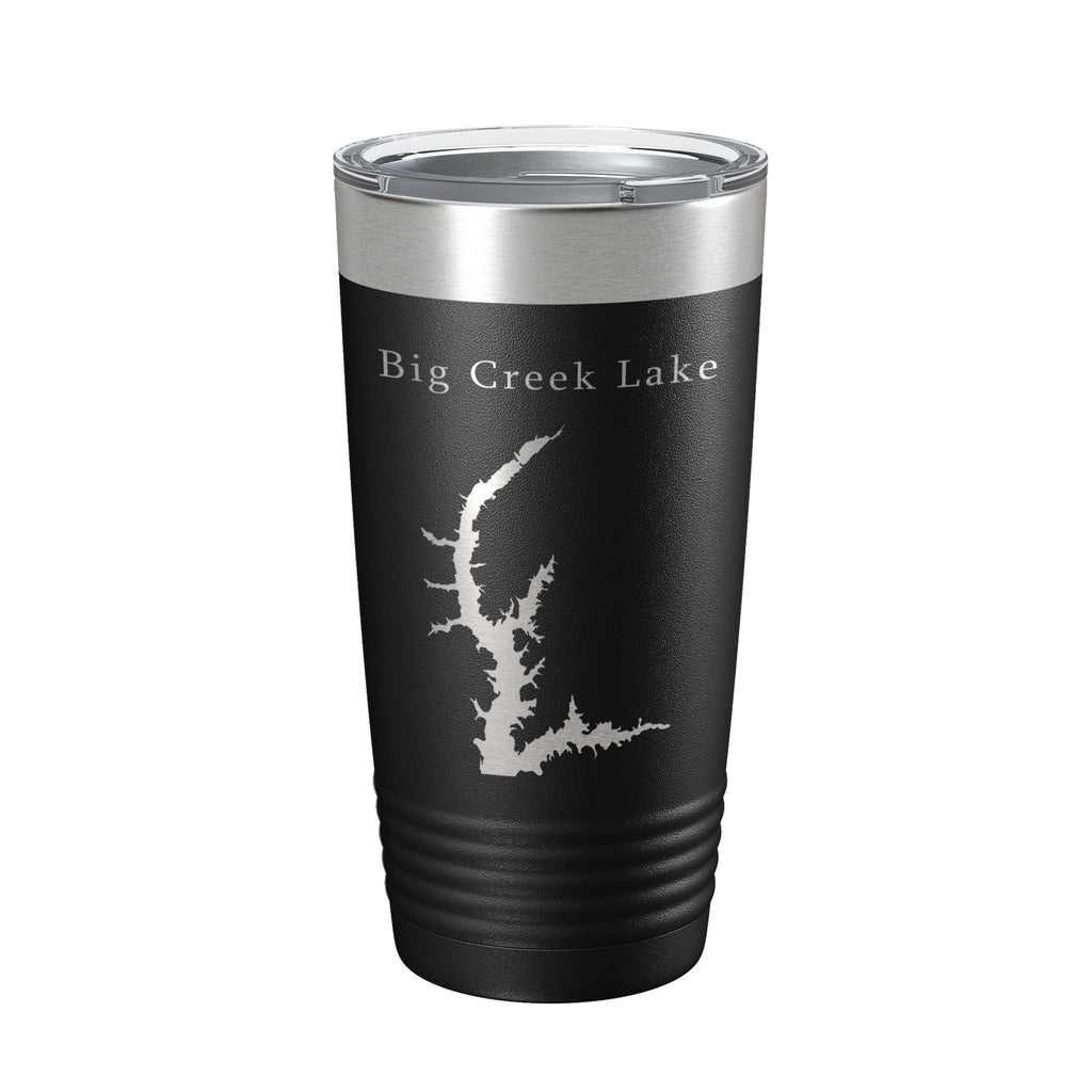 Big Creek Lake Map Tumbler Travel Mug Insulated Laser Engraved Coffee Cup Alabama 20 oz