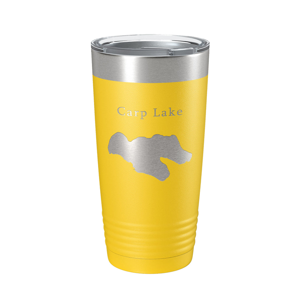 Carp Lake Map Tumbler Travel Mug Insulated Laser Engraved Coffee Cup Michigan 20 oz