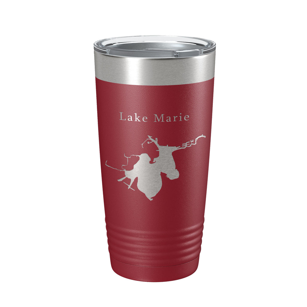 Lake Marie Map Tumbler Travel Mug Insulated Laser Engraved Coffee Cup Illinois 20 oz