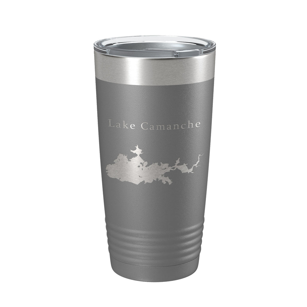 Lake Camanche Map Tumbler Travel Mug Insulated Laser Engraved Coffee Cup California 20 oz