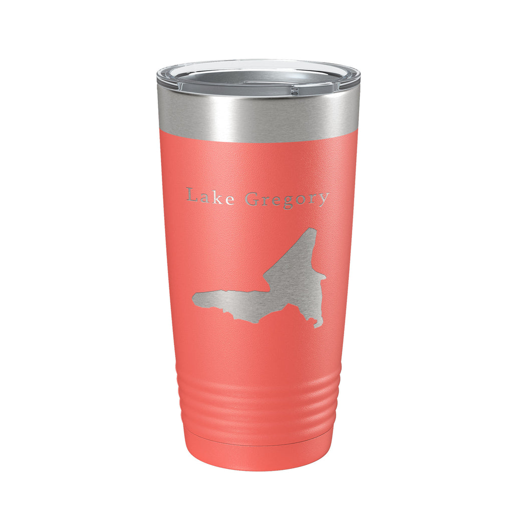 Lake Gregory Map Tumbler Travel Mug Insulated Laser Engraved Coffee Cup California 20 oz