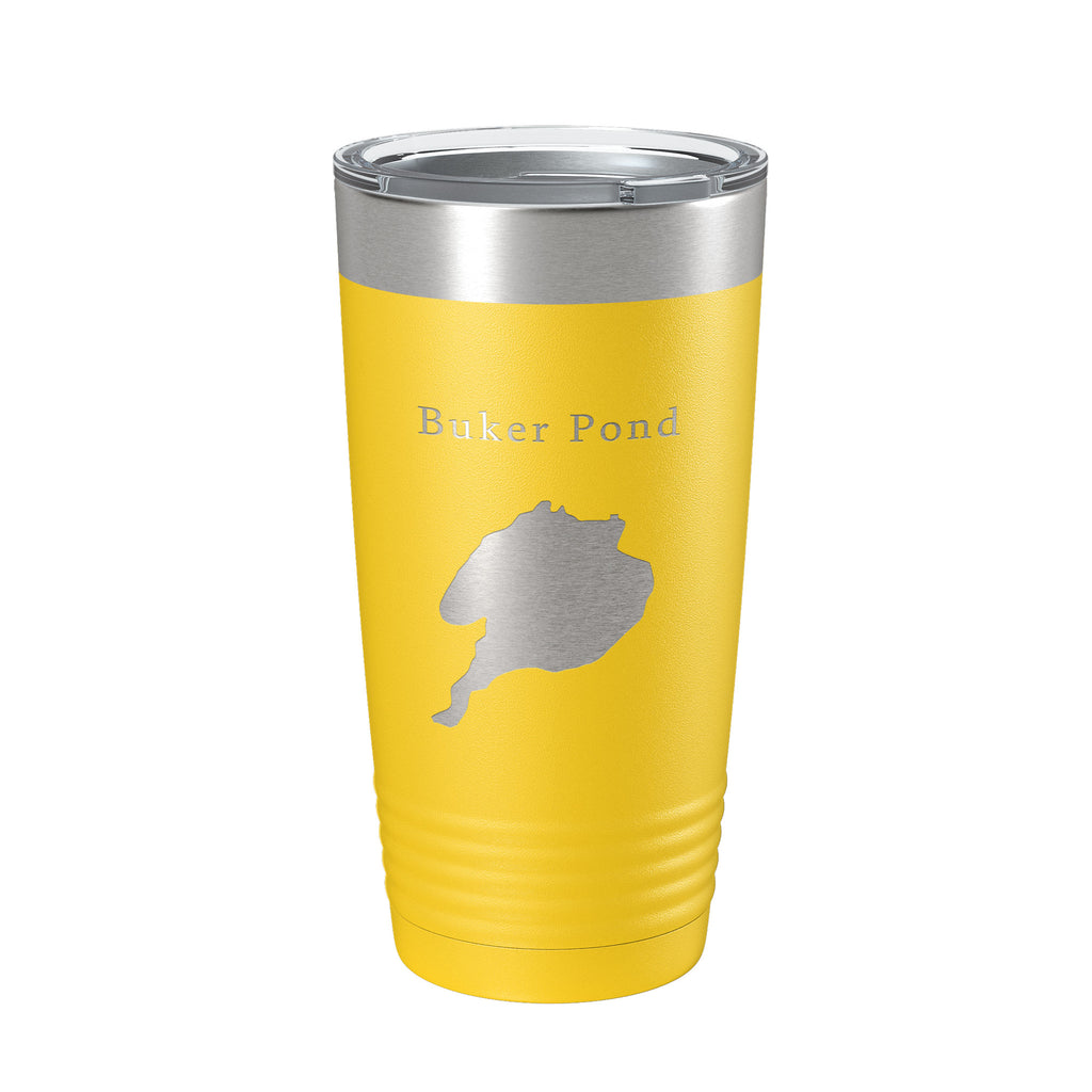 Buker Pond Tumbler Lake Map Travel Mug Insulated Laser Engraved Coffee Cup Maine 20 oz
