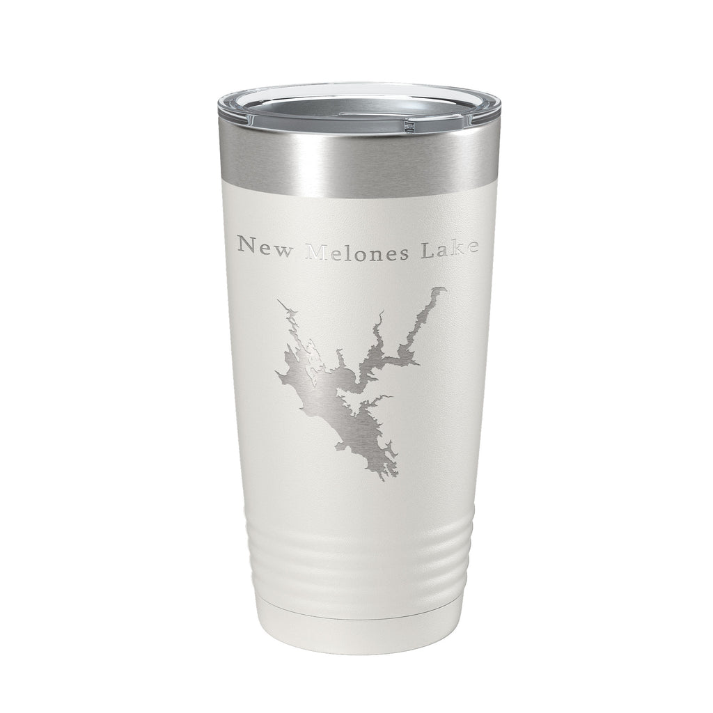 New Melones Lake Map Tumbler Travel Mug Insulated Laser Engraved Coffee Cup California 20 oz