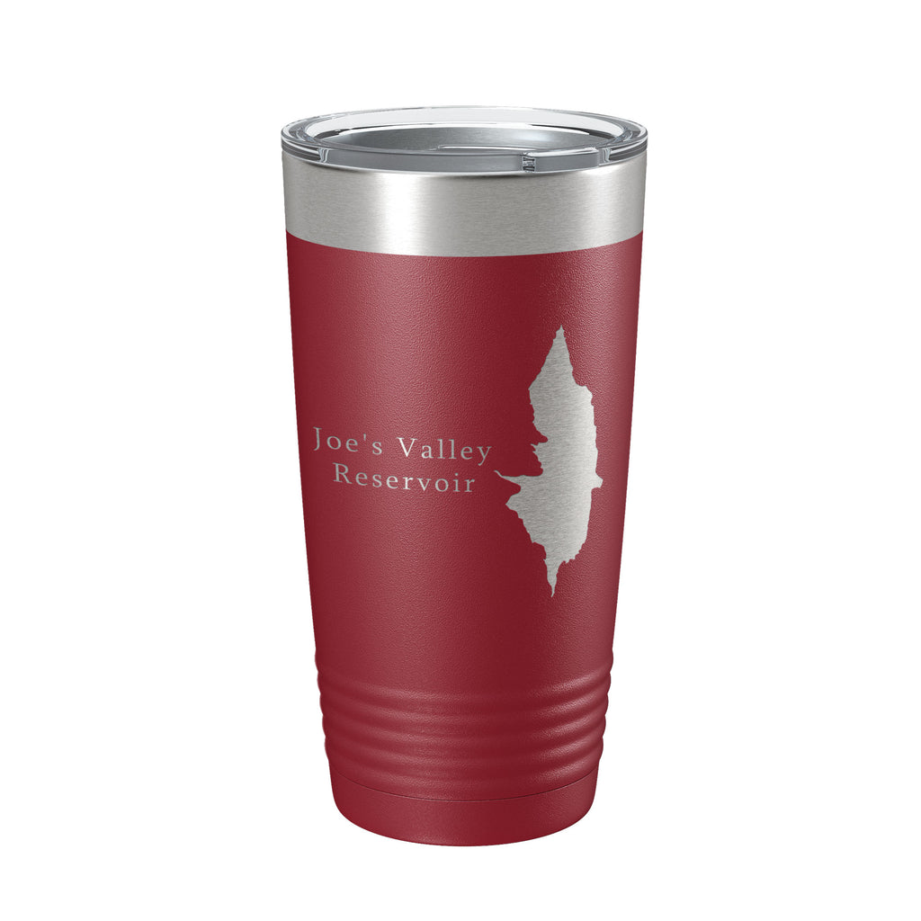 Joe's Valley Reservoir Tumbler Lake Map Travel Mug Insulated Laser Engraved Coffee Cup Utah 20 oz