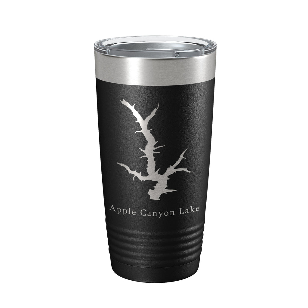 Apple Canyon Lake Map Tumbler Travel Mug Insulated Laser Engraved Coffee Cup Illinois 20 oz