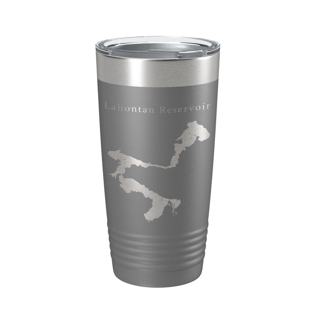 Lahontan Reservoir Tumbler Lake Map Travel Mug Insulated Laser Engraved Coffee Cup Nevada 20 oz