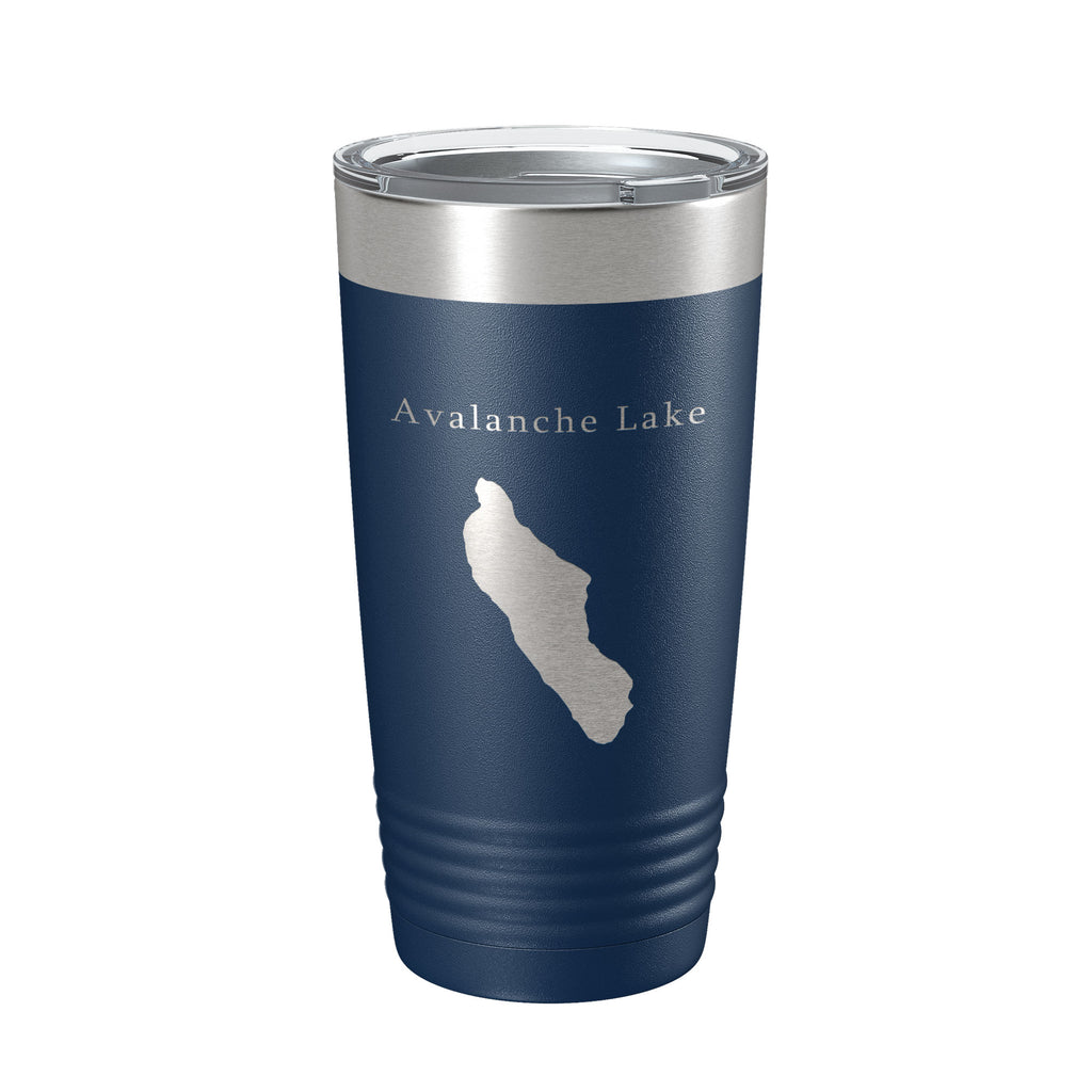Avalanche Lake Map Tumbler Travel Mug Insulated Laser Engraved Coffee Cup Montana 20 oz