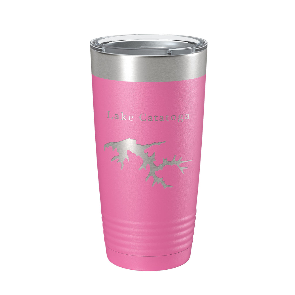 Lake Catatoga Map Tumbler Travel Mug Insulated Laser Engraved Coffee Cup Illinois 20 oz