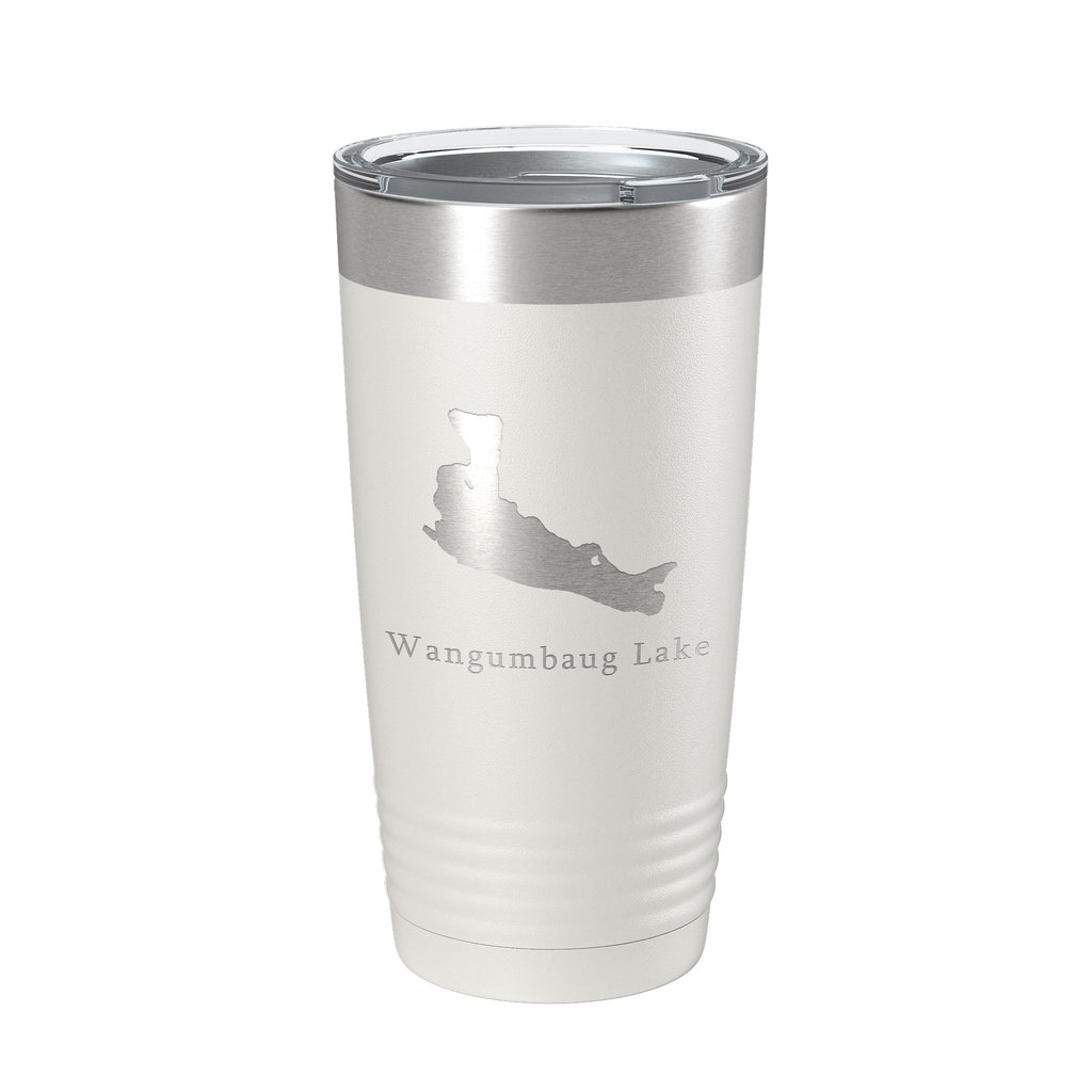 Wangumbaug Lake Map Tumbler Travel Mug Insulated Laser Engraved Coffee Cup Connecticut 20 oz